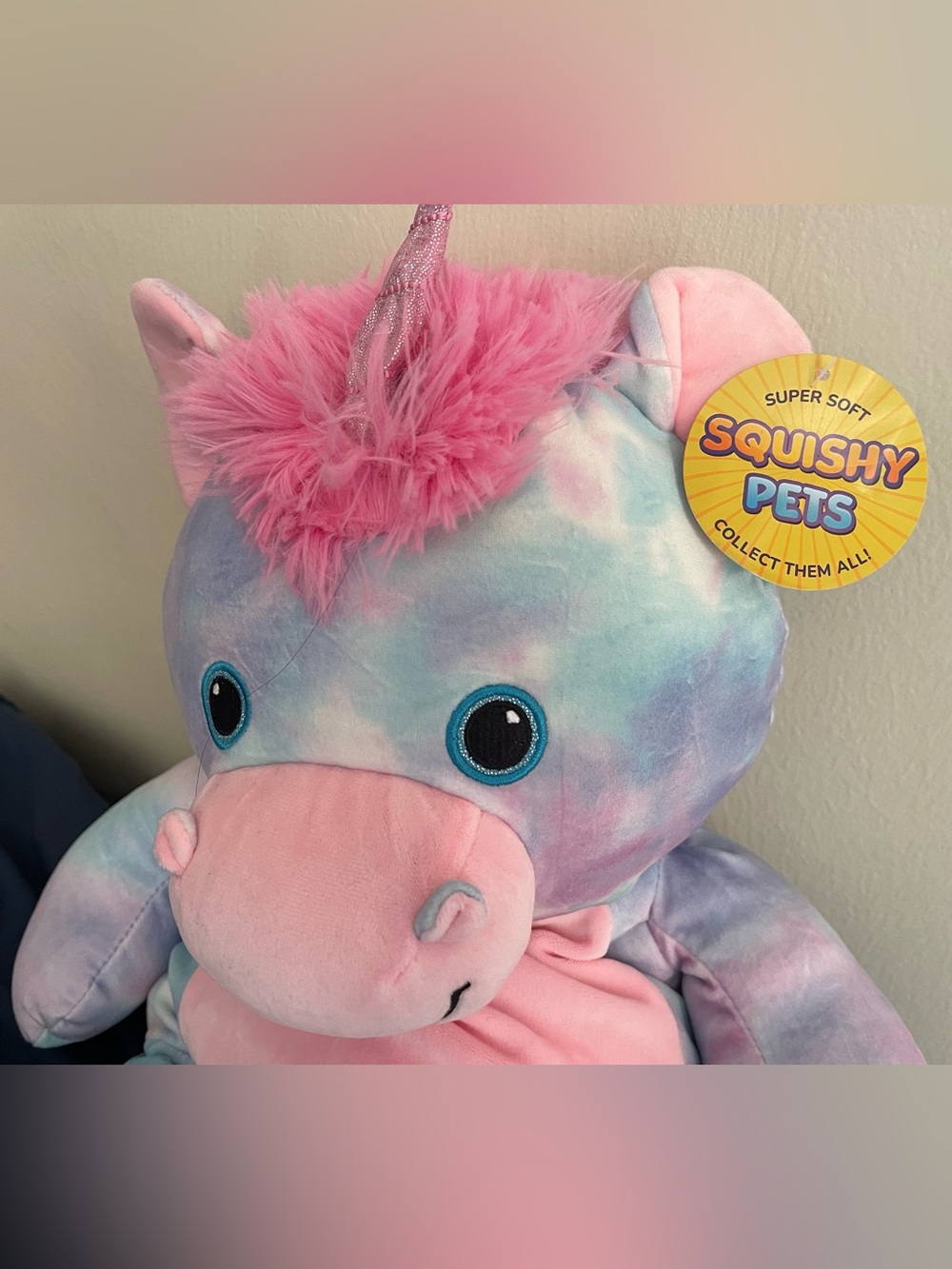 Squishy Pets Pastel Tie-Dye Unicorn Plush - Pink & Pastel